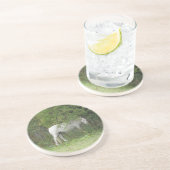 Verlegen witte paard onderzetters (Zijkant)