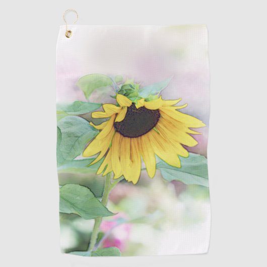 'Verlegen Zonnewiel' Golfhanddoek (Voorkant)