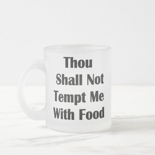 Verleid me niet met eten matglas koffiemok (Links)