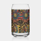Verleidelijk Blauw "Aztec Dream" Gedrukt blik glas (Rechts)