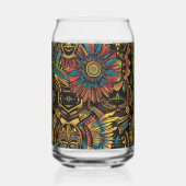 Verleidelijk Blauw "Aztec Dream" Gedrukt blik glas (Links)