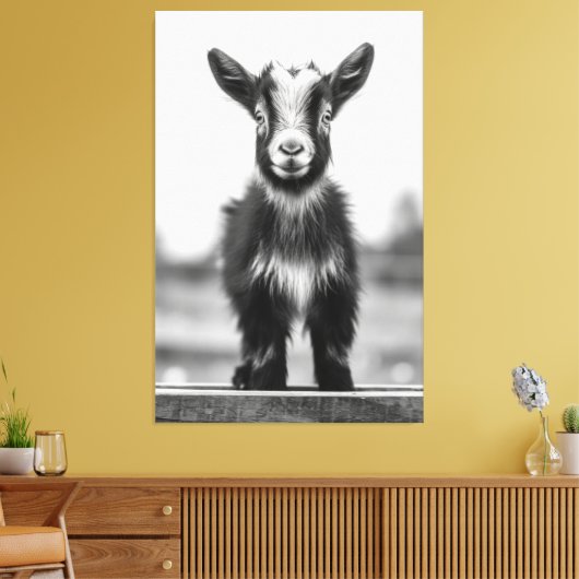 Verleidelijk monochromatische sierlijke Baby geite Canvas Afdruk (Insitu (Woonkamer))