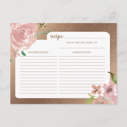 Verleidelijk Roos roze bruid om recept Kaart (Achterkant)