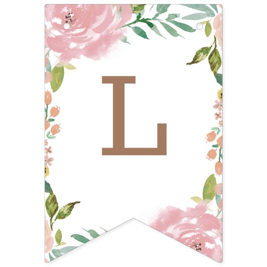 Verleidelijk Roos  Roze Monogram Liefde is Zoet Vlaggetjes (Tweede vlag)