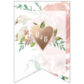 Verleidelijk Roos  Roze Monogram Liefde is Zoet Vlaggetjes (Eerste vlag)