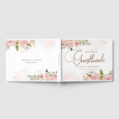 Verleidelijk Roos  Stoffig Roze Bloemen Bruiloft Gastenboek (Volledig)