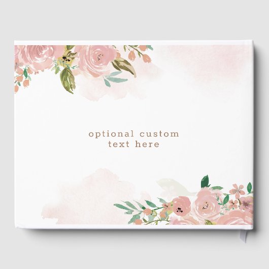 Verleidelijk Roos  Stoffig Roze Bloemen Bruiloft Gastenboek (Achterkant)