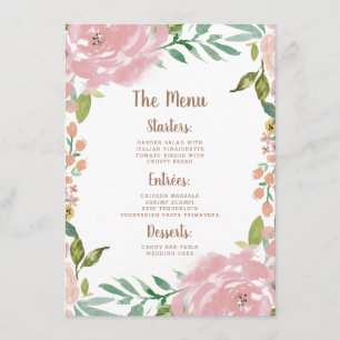 Verleidelijk Roos  Stoffig Roze Bloemendiner Menu