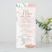 Verleidelijk Roos Stoffig Roze Bloemendiner Menu (Staand voorkant)