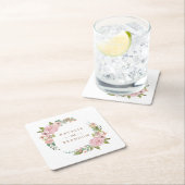 Verleidelijk Roos  stoffig roze bloemmonogram Kartonnen Onderzetters (Insitu)