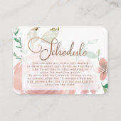 Verleidelijk Roos  Stoffig Roze Bruiloft Schema Informatiekaartje (Voorkant)