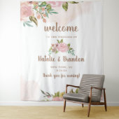 Verleidelijk Roos  Stoffig Roze Bruiloft Welkom Wandkleed (In situ)