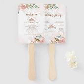 Verleidelijk Roos  Stoffig Roze Ceremonie Programm Handwaaier (Voorkant en achterkant)