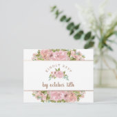 Verleidelijk Roos  Stoffig Roze Maaltijd Keuze RSV Briefkaart (Staand voorkant)