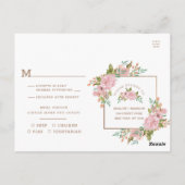 Verleidelijk Roos  Stoffig Roze Maaltijd Keuze RSV Briefkaart (Achterkant)