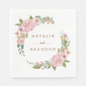 Verleidelijk Roos  Stoffig Roze Monogram Diner Servet (Voorkant)