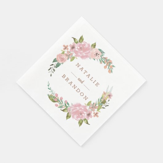 Verleidelijk Roos Stoffig Roze Monogram Diner Servet (Hoek)