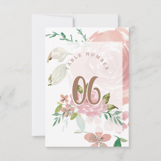 Verleidelijk Roos Stoffig Roze Tafelnummer (Achterkant)