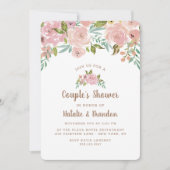 Verleidelijk Roos  Stoffig Roze Trouwdouche Kaart (Voorkant)