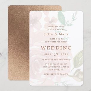 Verleidelijk Roos Zacht Roze Bloemen Bruiloft Kaart