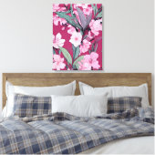 Verleidelijk roze bloemmotief canvas afdruk (Insitu (Slaapkamer))