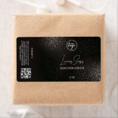 Verleidelijk zwarte glitter-zeeplabels etiket (Insitu)