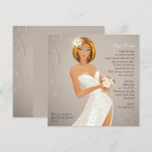 Verleidelijke bride - Bridal Shower Uitnodiging (Voorkant / Achterkant)