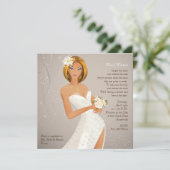 Verleidelijke bride - Bridal Shower Uitnodiging (Staand voorkant)