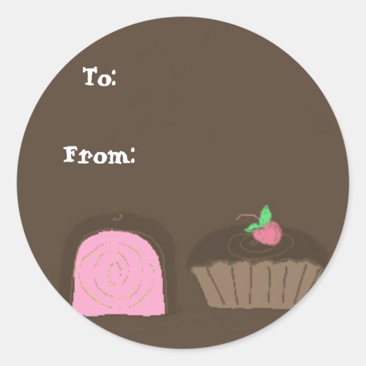 Verleidelijke Chocolades Ronde Sticker (Voorkant)