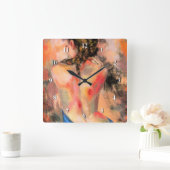 Verleidelijke dame - Abstracte kunstschilderkunst  Vierkante Klok (Huis)