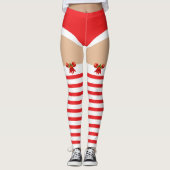 Verleidelijke gestreepte kerstkousen Leggings (Voorkant)