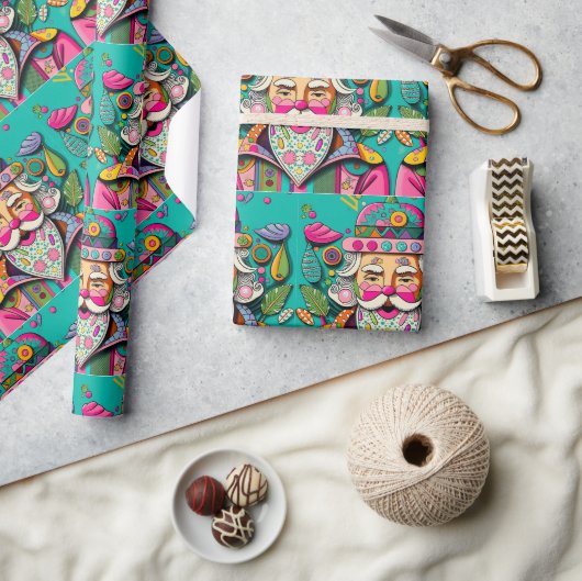 Verleidelijke Hippie Santa Cadeaupapier (Crafts)