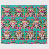 Verleidelijke Hippie Santa Cadeaupapier (Vlak)