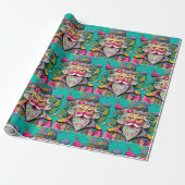 Verleidelijke Hippie Santa Cadeaupapier (Uitgerold)