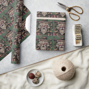 Verleidelijke Hippie Santa Cadeaupapier