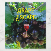 Verleidelijke natuurlijke wijndruiven wijn etiket (Enkel label)