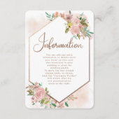 Verleidelijke Roos  Bloemen Bruiloft Informatie Informatiekaartje (Voorkant)