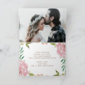 Verleidelijke Roos  Stoffig Roze Bruiloft Foto Bedankkaart (Binnen)