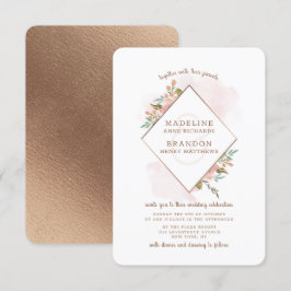 Verleidelijke Roos  Stoffig Roze Diamond Bruiloft Kaart