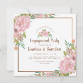 Verleidelijke Roos  Stoffig Roze Verlovingsfeest Kaart (Voorkant)