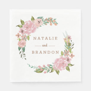 Verleidelijke Roos Vintage Stof Roze Monogram Eett Servet