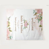 Verleidelijke Roze Antieke Stof Roze Trouw Welkom Wandkleed (Voorkant (horizontaal))