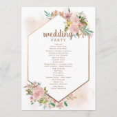 Verleidelijke Roze Antieke Stof Roze Trouwceremoni Programmakaart (Achterkant)