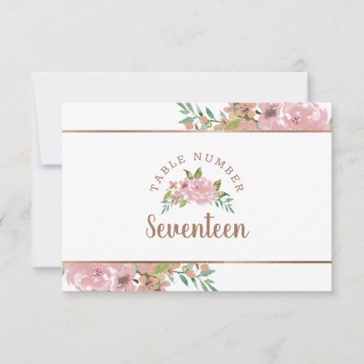 Verleidelijke Roze Vintage Stof Roze Tafelnummer (Voorkant)