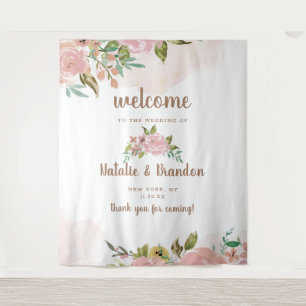Verleidelijke Roze Vintage Stof Roze Trouw Welkom Wandkleed