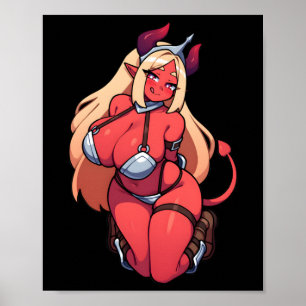 Verleidelijke Tiefling Demon Girl Fantasy Art Stic Poster