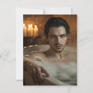 Verleidelijke Vlad Vampire in Bubble Bath Briefkaart