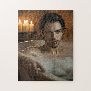 Verleidelijke Vlad Vampire in Bubble Bath Legpuzzel