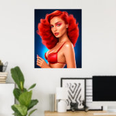 Verleidelijke vrouwen met elegantie: poster (Thuiskantoor)