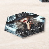 Verleidelijke Witch Red Lips Onderzetter (Schuin)